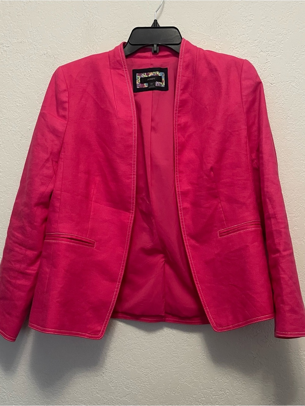 J. Crew Hot Pink Open-Front Women's Blazer